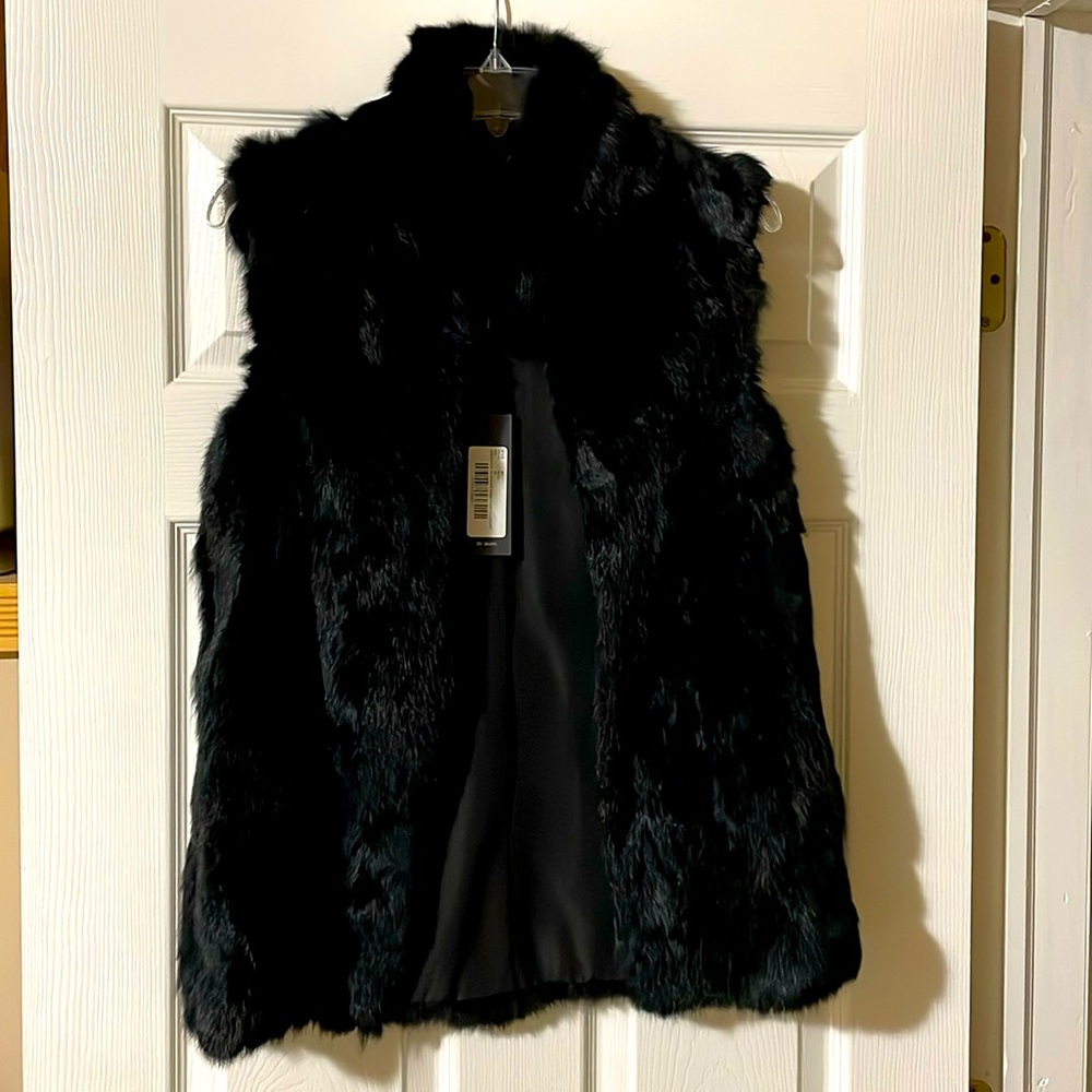 Pologeorgis Woman’s Black Rabbit Fur Vest / XS